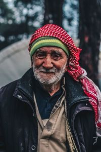 Portrait of man wearing hat outdoors