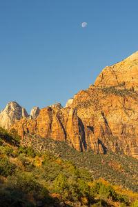 Scenic view of mountains against clear sky