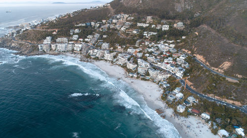 High angle view of buildings on beach