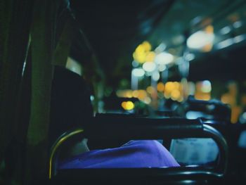 Close-up of man hand in car