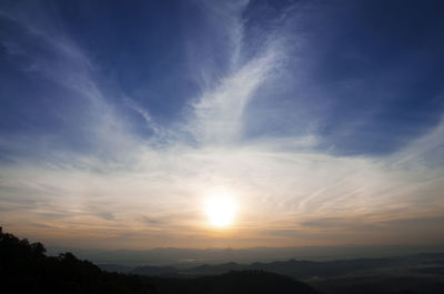 Low angle view of sky during sunset