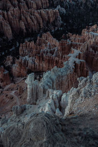 Aerial view of rock formations at bryce canyon national park