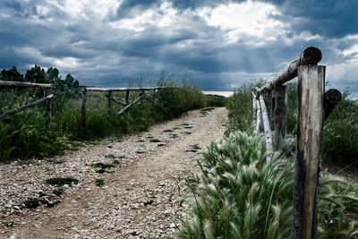 Scenic view of land against sky