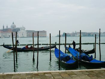 Traditional boats moored at canal