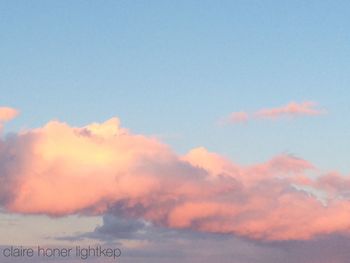 Low angle view of sky at sunset