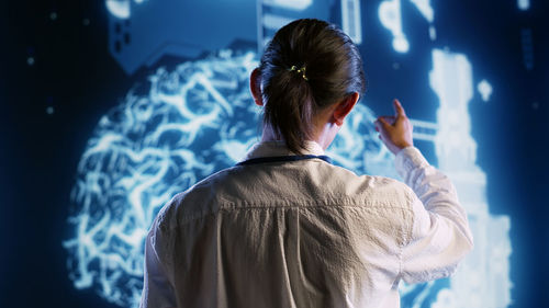 Side view of man looking away
