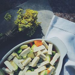 Close-up of food on table