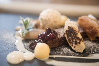 Close-up of dessert in plate