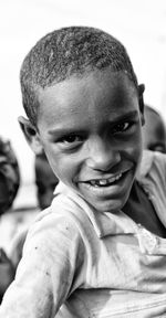 Close-up portrait of a smiling boy