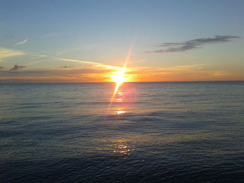 Scenic view of sea at sunset