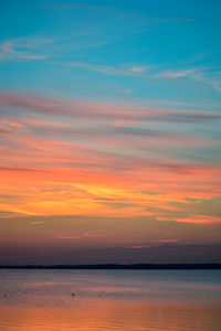 Scenic view of sea against sky at sunset