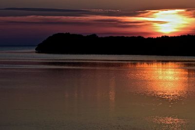 Scenic view of sea at sunset