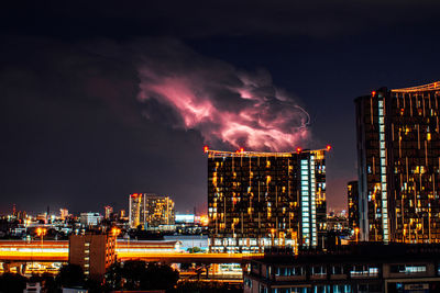 Thunder storm in city