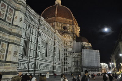 Low angle view of cathedral against sky at night