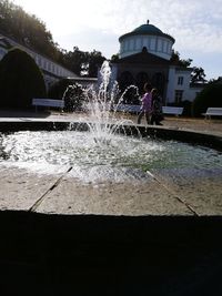 Fountain in front of building