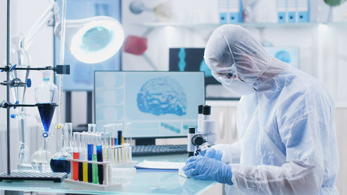 Female scientist working in laboratory