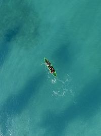 Aerial view of kayak in sea