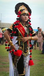 Portrait of woman wearing traditional clothing