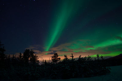 Scenic view of landscape against sky at night