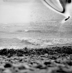 Close-up of water on beach