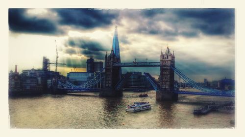 View of river against cloudy sky