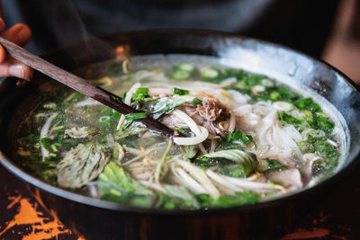 Close-up of soup in bowl