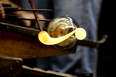 Close-up of illuminated light bulb