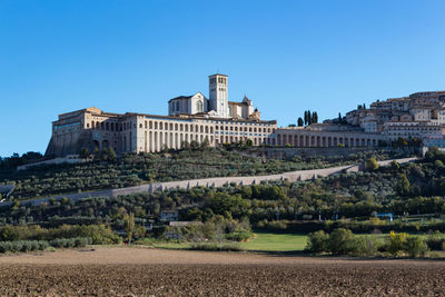 View of historical building against blue sky