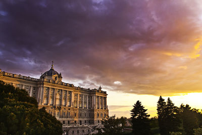 View of buildings against cloudy sky