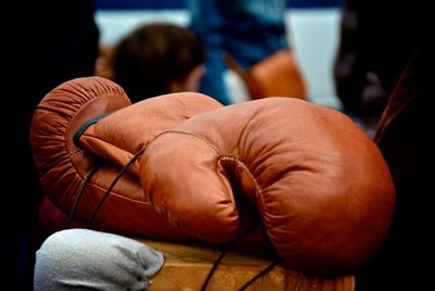 Close-up of boxing gloves