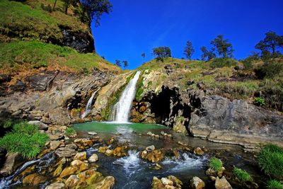 Scenic view of waterfall