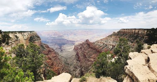 Panoramic view of landscape against cloudy sky