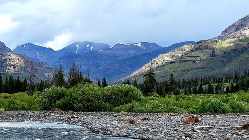 Scenic view of mountains against sky