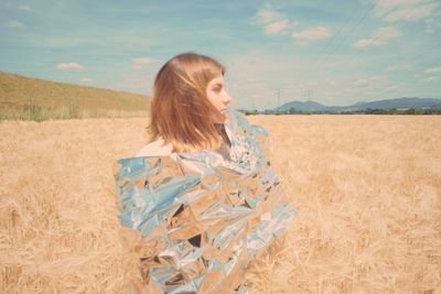 Woman standing in a field