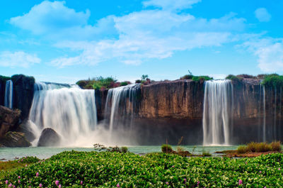 Scenic view of waterfall