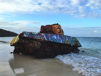 View of sea against cloudy sky