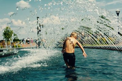 People enjoying in sea