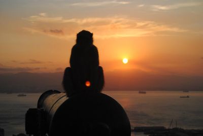 Scenic view of sea at sunset