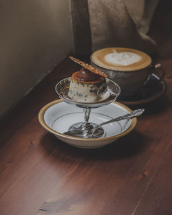 High angle view of coffee on table