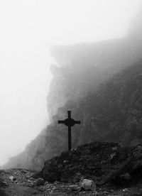 A cross on top of nockstein mountain near to salzburg, austria.