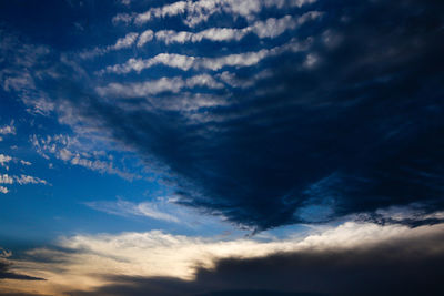 Low angle view of dramatic sky
