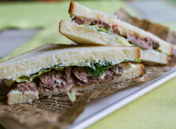 Close-up of bread on plate