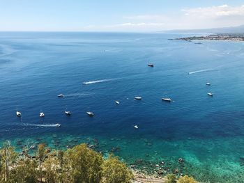 High angle view of sea against sky