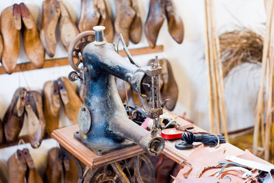 Close-up of shoes for sale