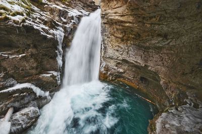 Scenic view of waterfall