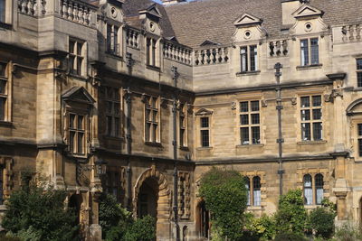 Low angle view of buildings in town
