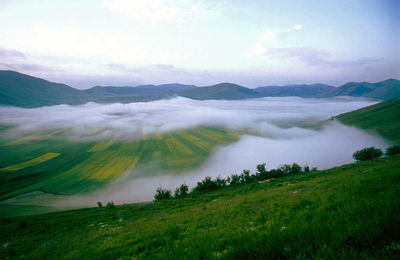 Scenic view of mountains against sky