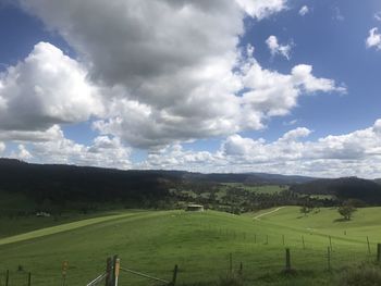 Scenic view of field against sky