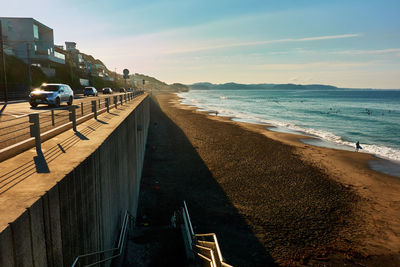 Scenic view of beach against sky