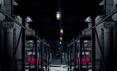 Illuminated underground walkway